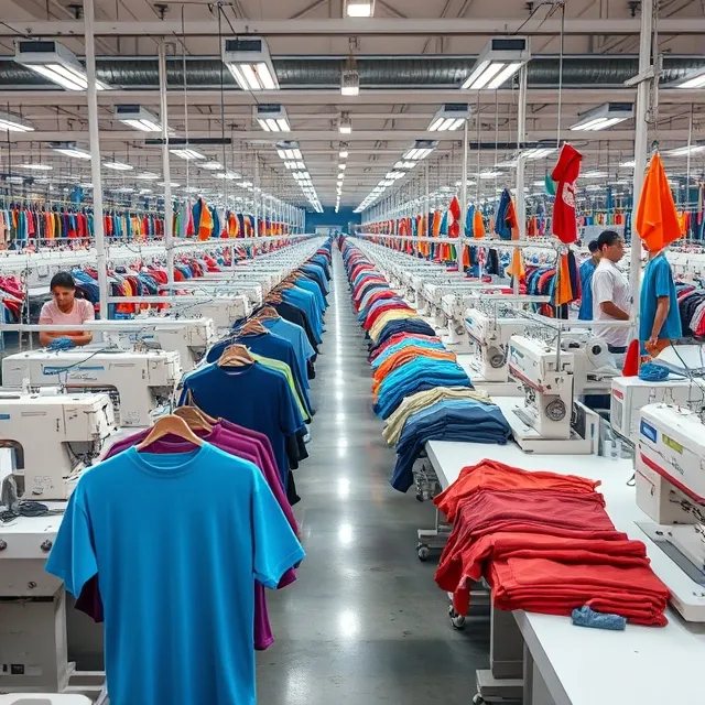 T-shirt manufacturing floor