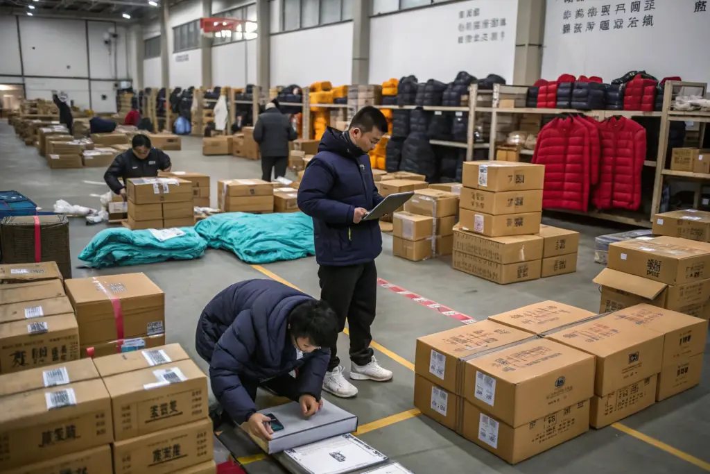 Packing finished garments for shipment
